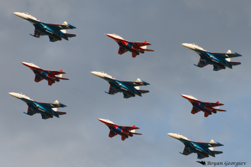 Russian Knights Русские Витязи Su-27 Flanker Су-27Swifts Стрижи MiG-29 Fulcrum МиГ-29